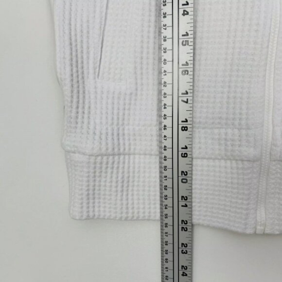 Norma Kamali White Waffle Knit Side Stripe Track Jacket Small Zip Up S/36 - Picture 10 of 14
